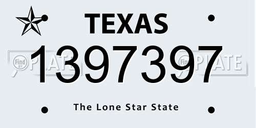 1397397 Texas License Plate