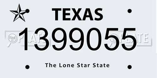 1399055 Texas License Plate