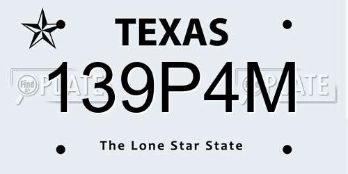 139P4M Texas License Plate