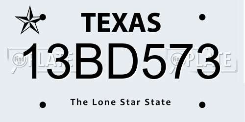 13BD573 Texas License Plate
