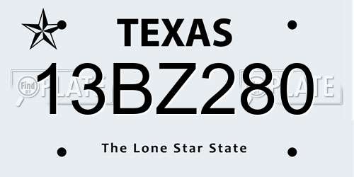 13BZ280 Texas License Plate