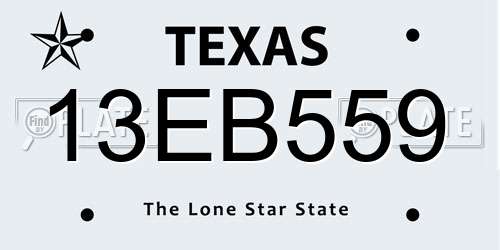13EB559 Texas License Plate