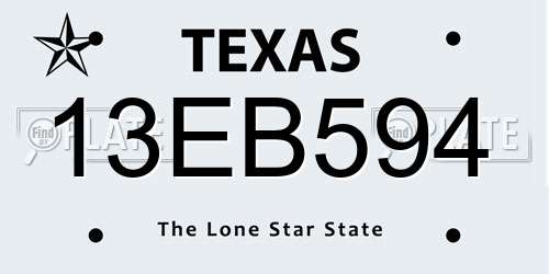 13EB594 Texas License Plate