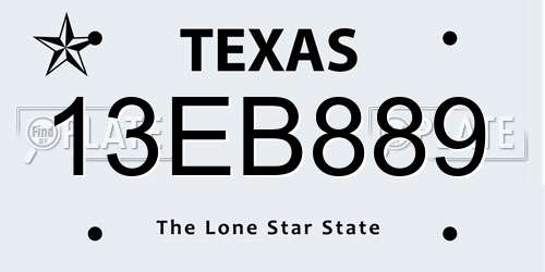 13EB889 Texas License Plate