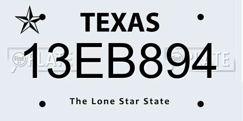 13EB894 Texas License Plate