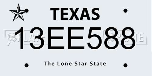13EE588 Texas License Plate