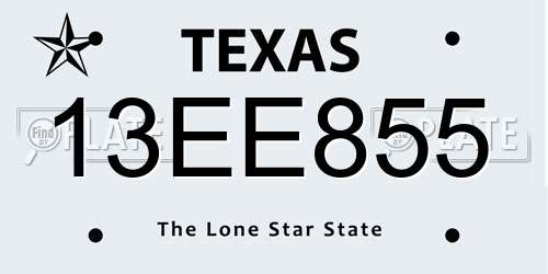13EE855 Texas License Plate