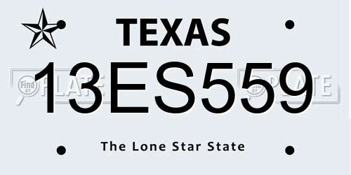 13ES559 Texas License Plate