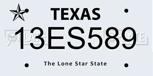 13ES589 Texas License Plate