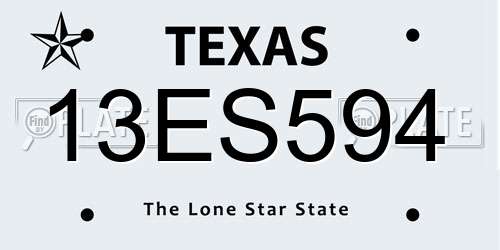 13ES594 Texas License Plate