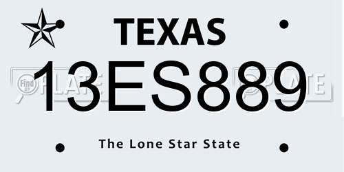 13ES889 Texas License Plate