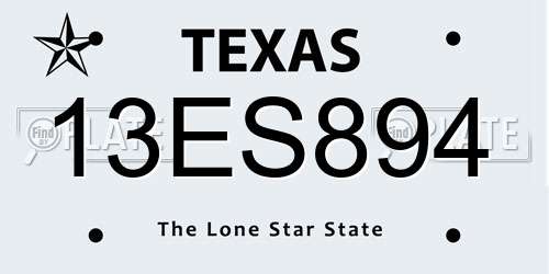 13ES894 Texas License Plate