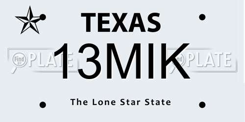 13MIK Texas License Plate