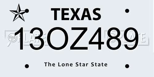 13OZ489 Texas License Plate