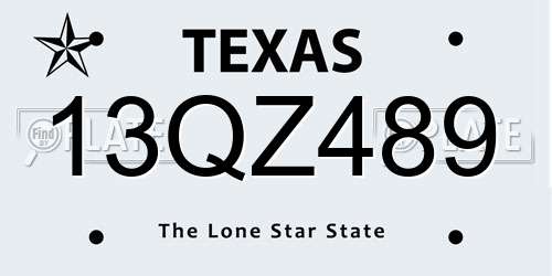 13QZ489 Texas License Plate