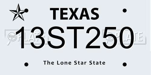 13ST250 Texas License Plate