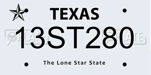 13ST280 Texas License Plate