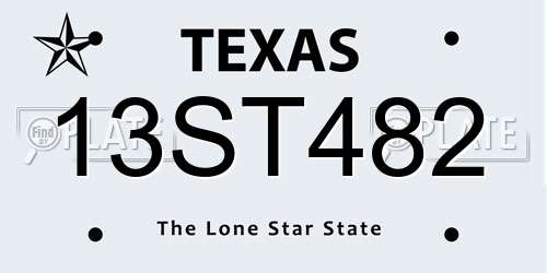 13ST482 Texas License Plate
