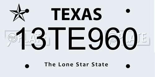 13TE960 Texas License Plate