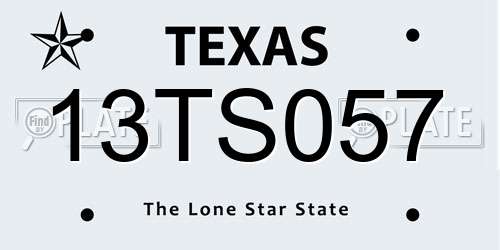 13TS057 Texas License Plate