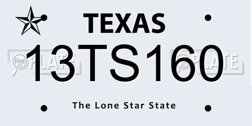 13TS160 Texas License Plate