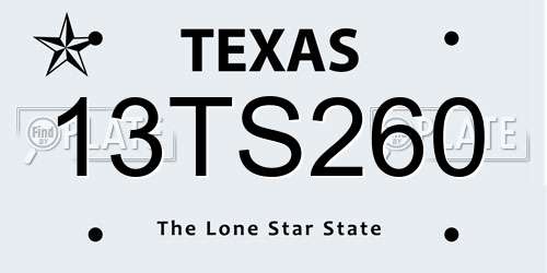 13TS260 Texas License Plate