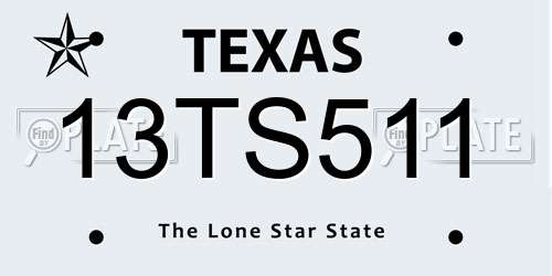 13TS511 Texas License Plate