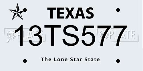 13TS577 Texas License Plate