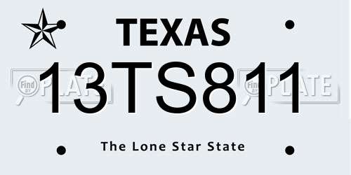 13TS811 Texas License Plate