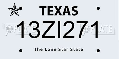 13ZI271 Texas License Plate