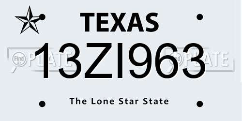 13ZI963 Texas License Plate