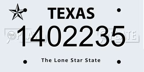 1402235 Texas License Plate