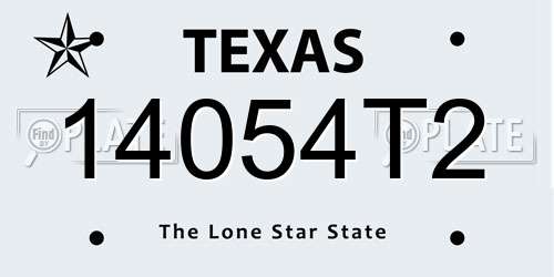 14054T2 Texas License Plate