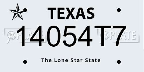 14054T7 Texas License Plate