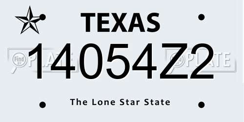 14054Z2 Texas License Plate