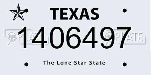 1406497 Texas License Plate