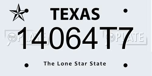 14064T7 Texas License Plate