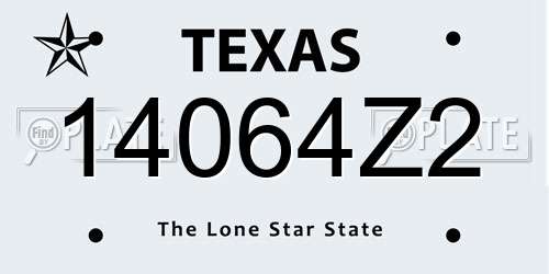 14064Z2 Texas License Plate