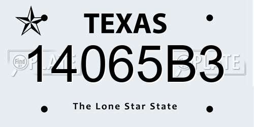 14065B3 Texas License Plate