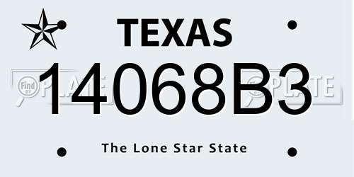 14068B3 Texas License Plate
