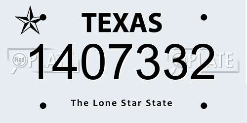 1407332 Texas License Plate