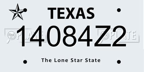 14084Z2 Texas License Plate