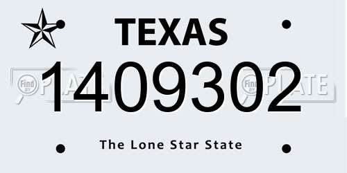 1409302 Texas License Plate