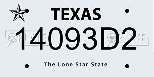 14093D2 Texas License Plate