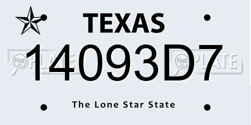 14093D7 Texas License Plate