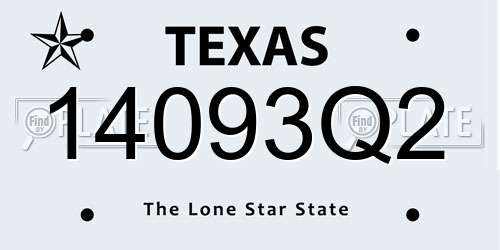 14093Q2 Texas License Plate