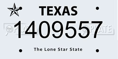 1409557 Texas License Plate