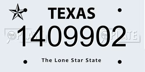 1409902 Texas License Plate