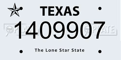 1409907 Texas License Plate