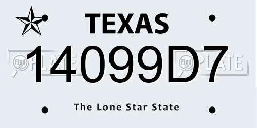 14099D7 Texas License Plate